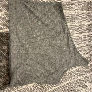 women’s grey one shoulder tank top
